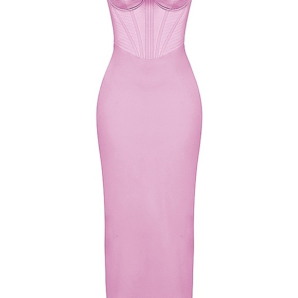 House of CB Charmine Pink Corset Maxi Dress Small Cup - Picture 4 of 5